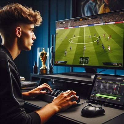 young gamer betting on FIFA with betting app